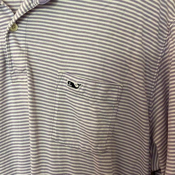 Vineyard VINES men’s purple and white stripe polo knit whale - Picture 4 of 4